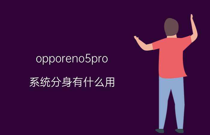 opporeno5pro 系统分身有什么用 oppo系统分身对手机流量影响吗？